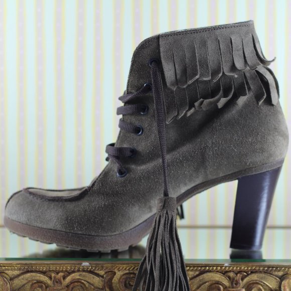 Ron White Suede Ankle Boots. 'Everyday Heels' - Picture 6 of 16